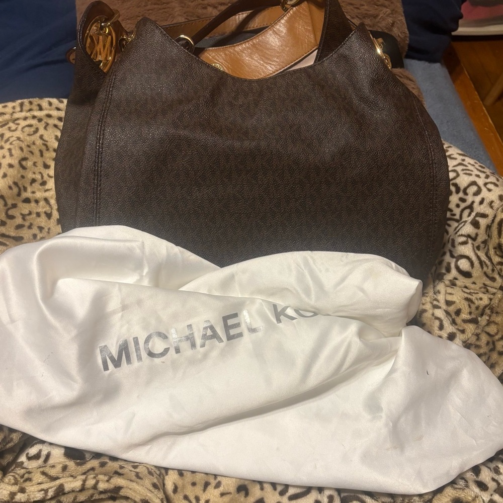 Michael Kors Brown Signature Hobo Shoulder Bag